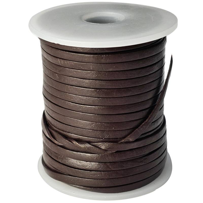 esnado Lederband Flach 3 x 1 mm - Braun - echtes Leder von Esnado