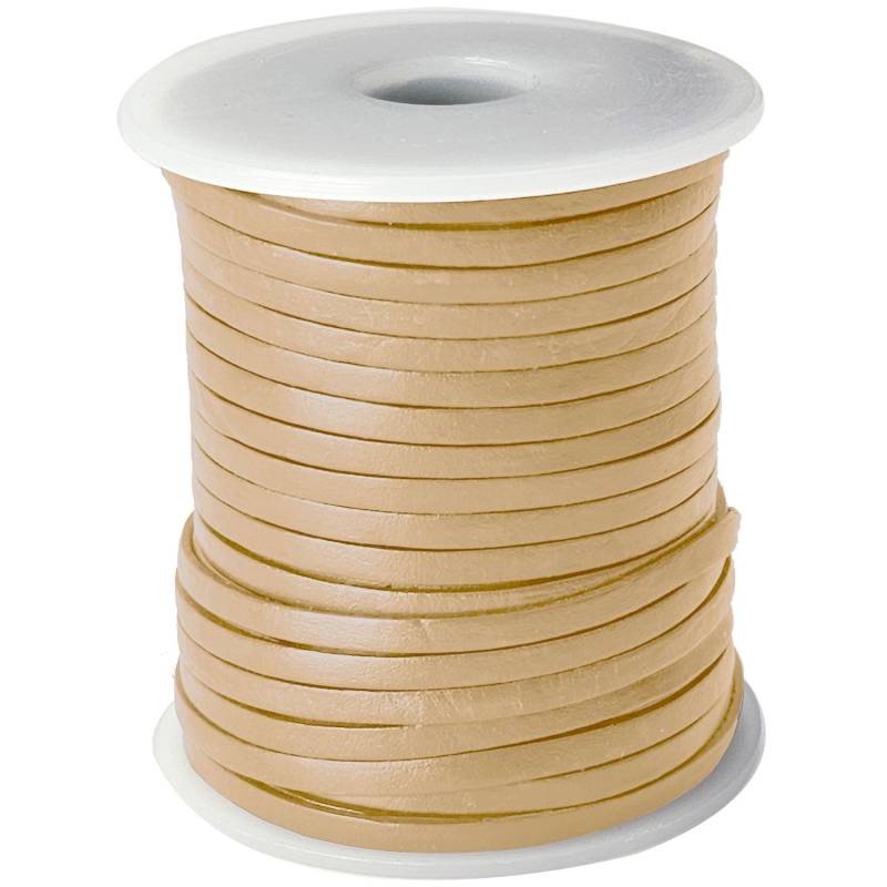 esnado Lederband Flach 3 x 1 mm - Creme - echtes Leder esnado Lederband Flach 3 x 1 mm - Creme - echtes Leder von Esnado
