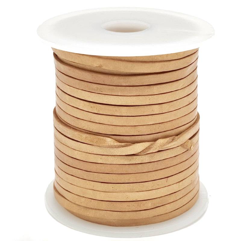 esnado Lederband Flach 3 x 1 mm - Natur - echtes Leder esnado Lederband Flach 3 x 1 mm - Natur - echtes Leder von Esnado