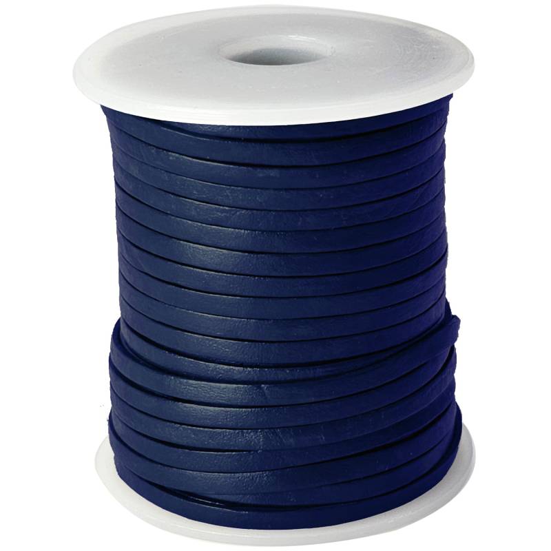 esnado Lederband Flach 3 x 1 mm - Navy - echtes Leder esnado Lederband Flach 3 x 1 mm - Navy - echtes Leder von Esnado