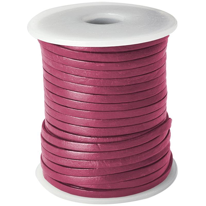 esnado Lederband Flach 3 x 1 mm - Pink - echtes Leder esnado Lederband Flach 3 x 1 mm - Pink - echtes Leder von Esnado