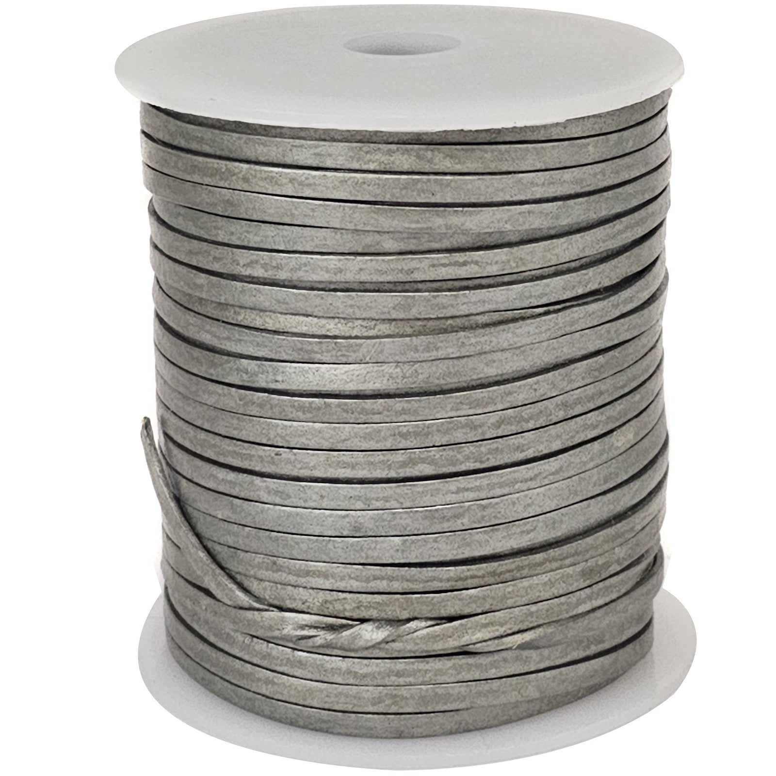 esnado Lederband Flach 3 x 1 mm - Silber - echtes Leder esnado Lederband Flach 3 x 1 mm - Silber - echtes Leder von Esnado