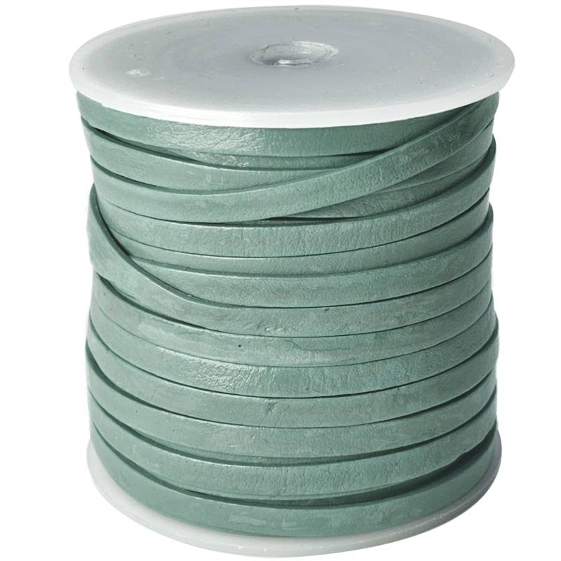 esnado Lederband Flach 4 x 1 mm - Aqua - echtes Leder von Esnado