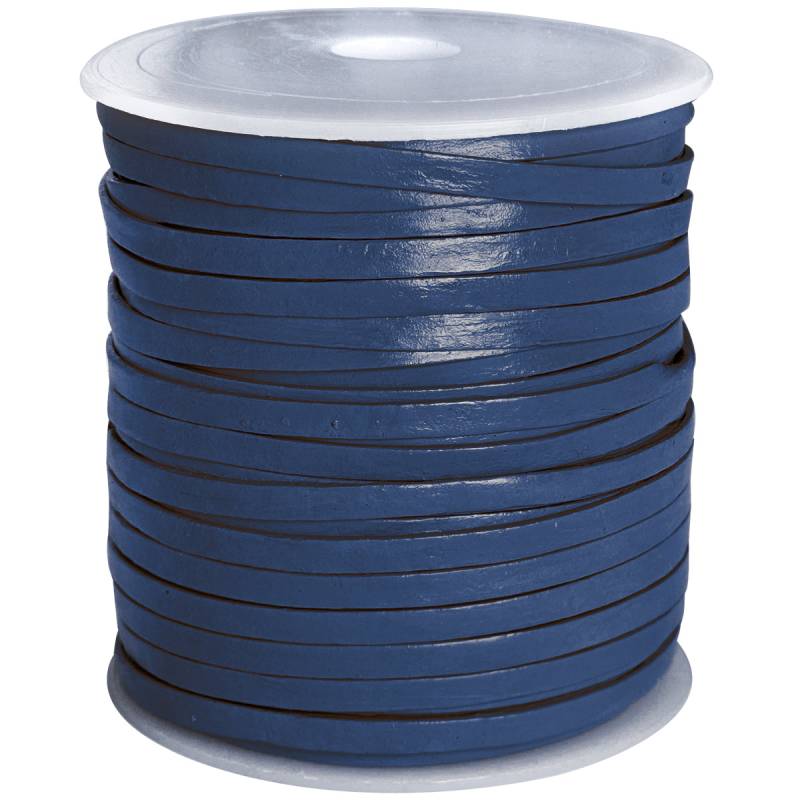 esnado Lederband Flach 4 x 1 mm - Blau - echtes Leder esnado Lederband Flach 4 x 1 mm - Blau - echtes Leder von Esnado