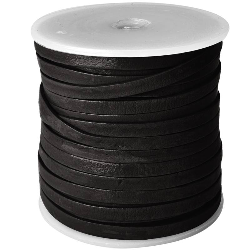esnado Lederband Flach 4 x 1 mm - Schwarz - echtes Leder esnado Lederband Flach 4 x 1 mm - Schwarz - echtes Leder von Esnado