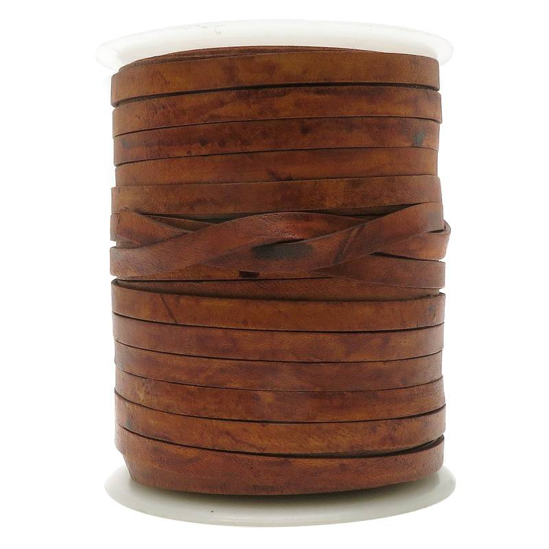 esnado Lederband Flach 6 mm - Antik Hellbraun esnado Lederband Flach 6 mm - Antik Hellbraun von Esnado