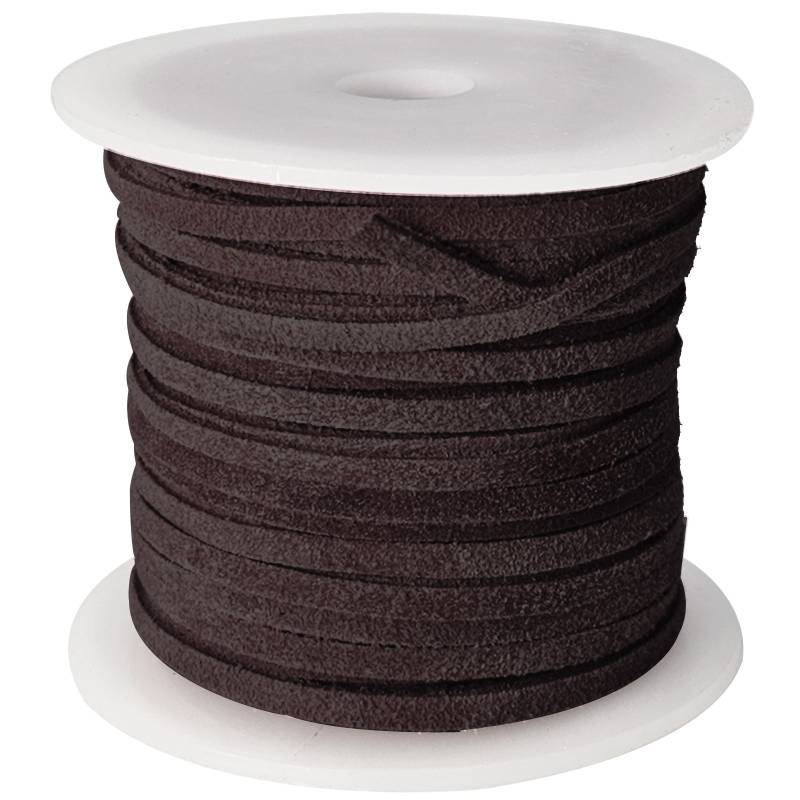 esnado Lederband Wildleder Flach 3 x 1,5 mm - Braun von Esnado