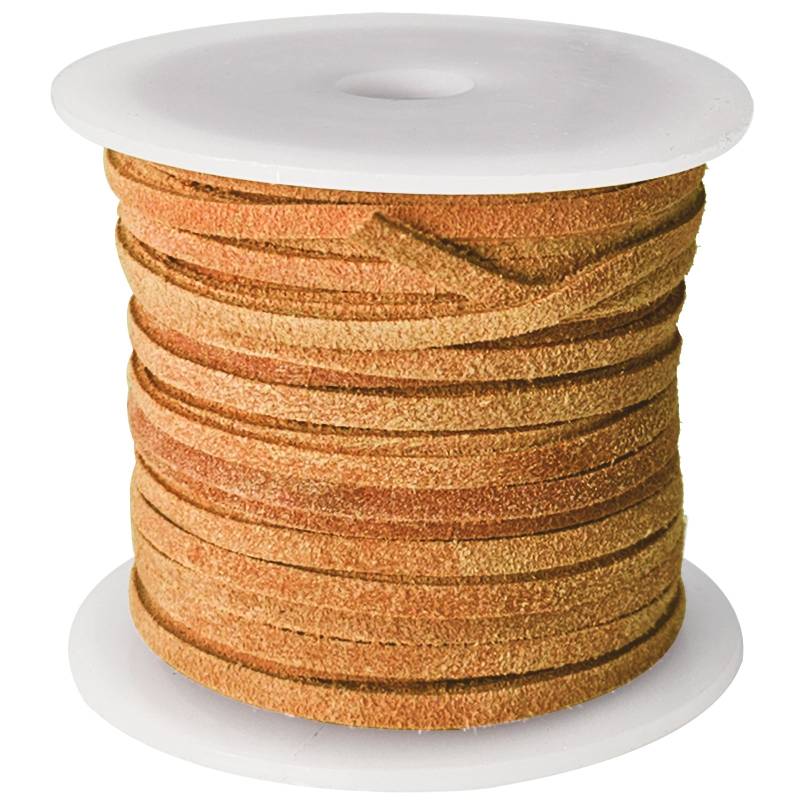 esnado Lederband Wildleder Flach 3 x 1,5 mm - Curry esnado Lederband Wildleder Flach 3 x 1,5 mm - Curry von Esnado