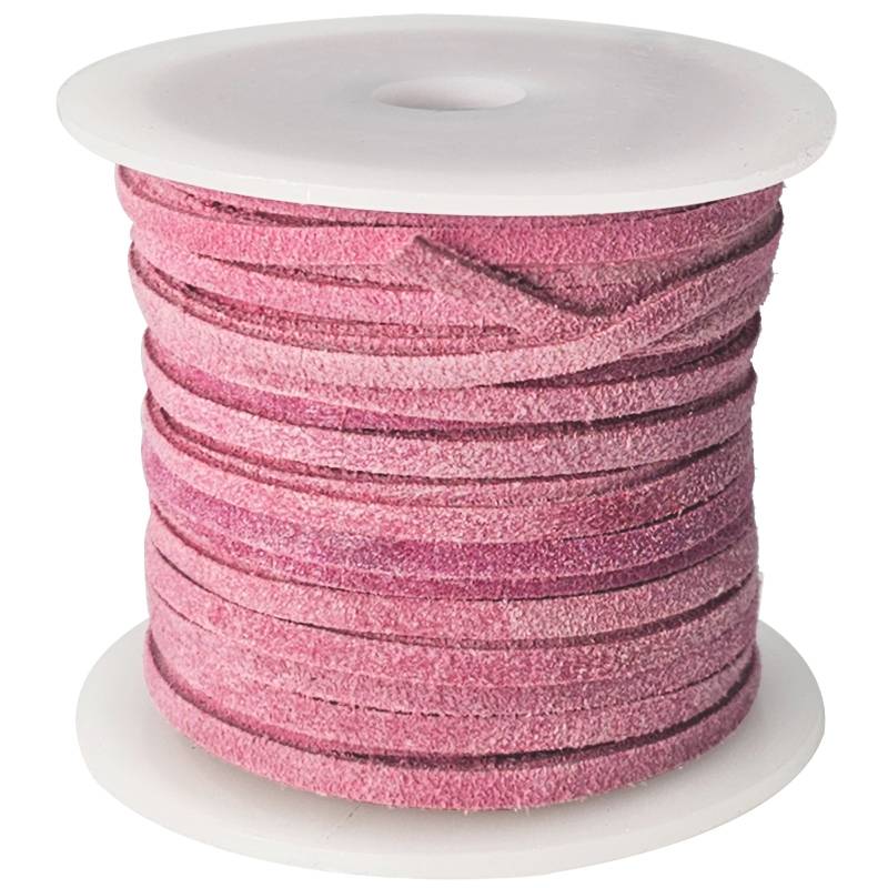 esnado Lederband Wildleder Flach 3 x 1,5 mm - Pink von Esnado
