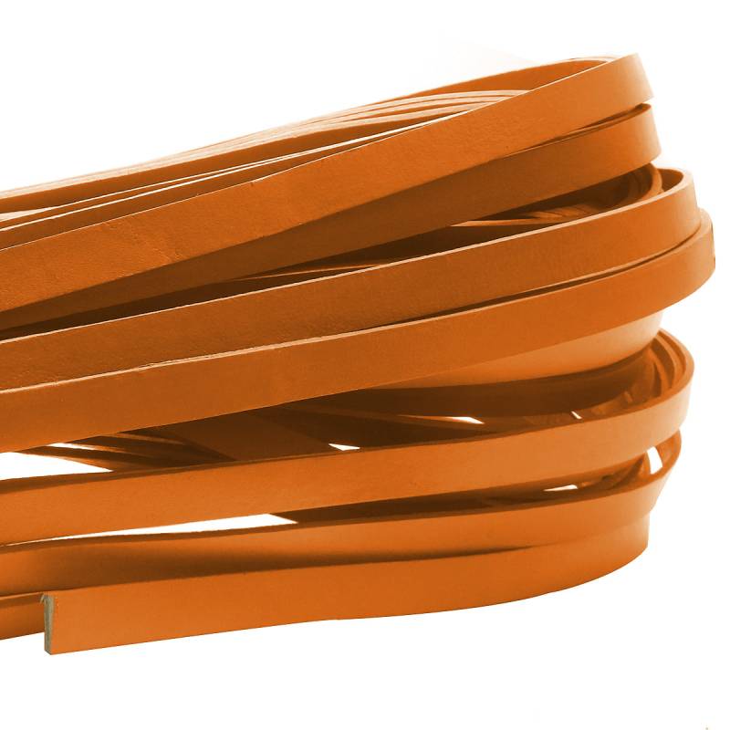 esnado Lederband flach, 10 mm x 2 mm  - Orange von Esnado