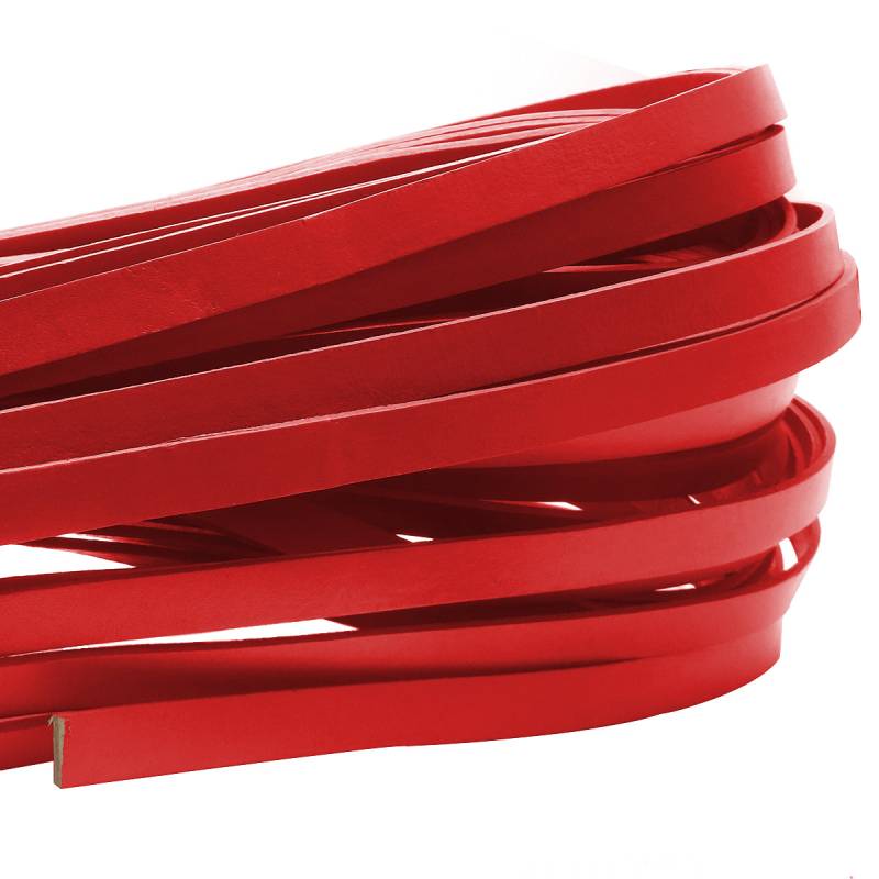 esnado Lederband flach, 10 mm x 2 mm  - Rot von Esnado