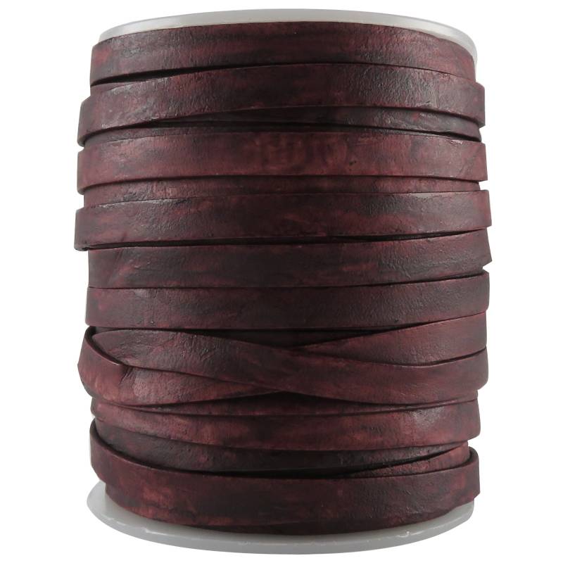 esnado Lederband flach, 7 mm x 1,5 mm - Antik Braun von Esnado