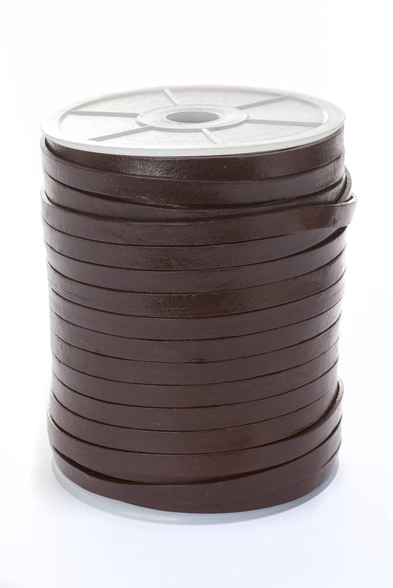 esnado Lederband flach, 7 mm x 1,5 mm - Braun von Esnado