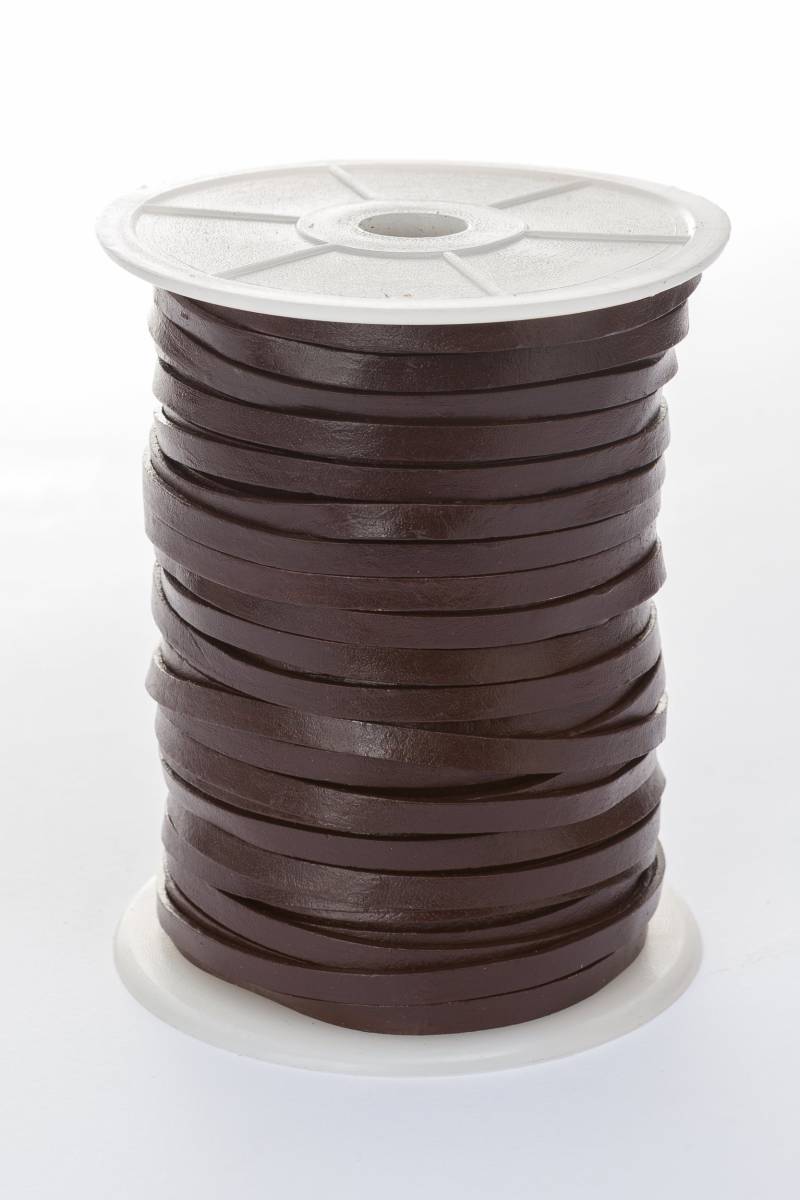 esnado Lederband flach - Breite 5 mm - Braun von Esnado