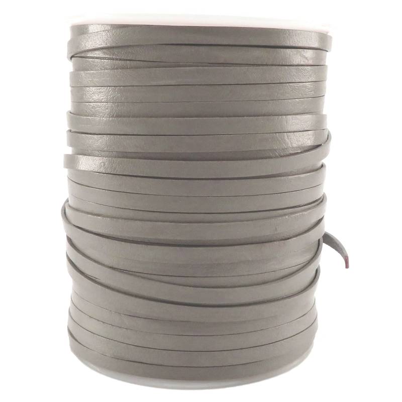 esnado Lederband flach - Breite 5 mm - Grau von Esnado