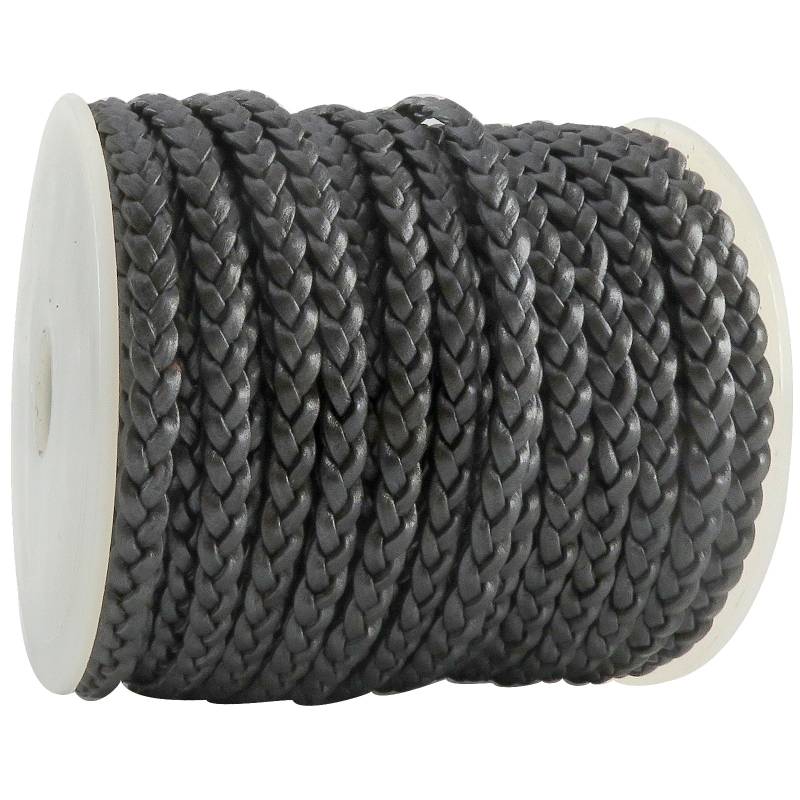esnado Lederband flach geflochten, 5 mm x 2 mm - Grau Metallic esnado Lederband flach geflochten, 5 mm x 2 mm - Grau Metallic von Esnado