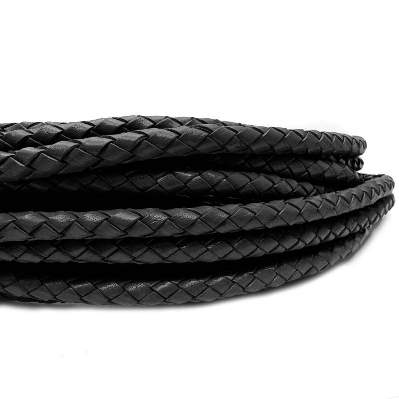 esnado Lederband geflochten, Ø 6 mm - Schwarz von Esnado
