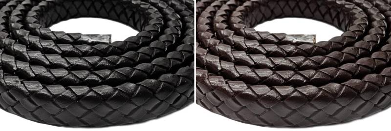 esnado Lederband geflochten oval - 12 x 6 mm von Esnado