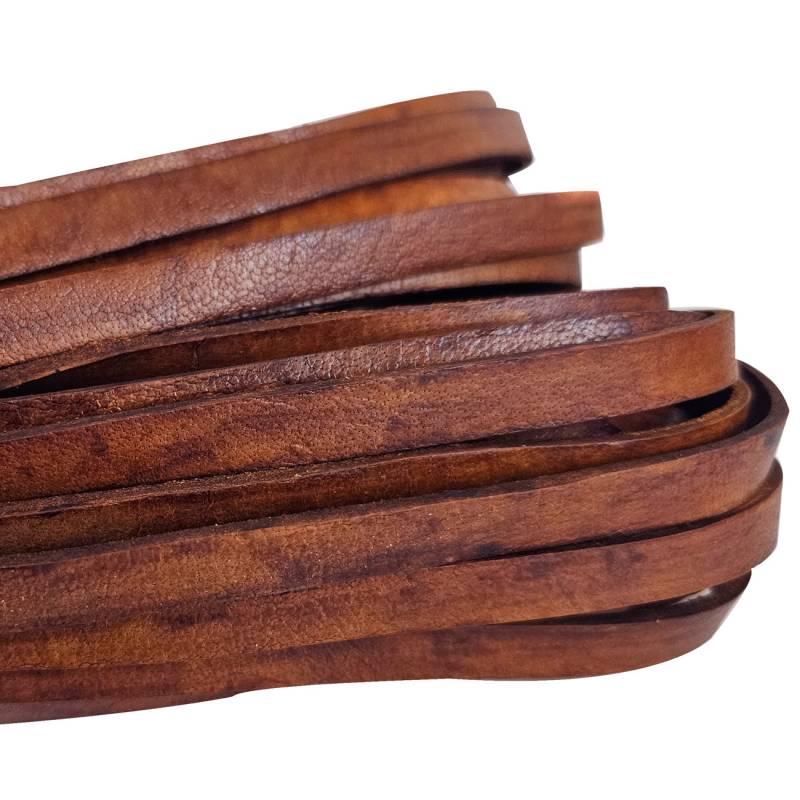 esnado Lederriemen, 10 mm x 2,5 mm - Antik Braun von Esnado