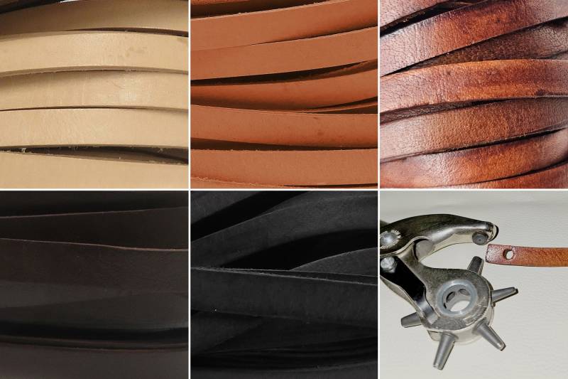 esnado Lederriemen, 10 mm x 2,5 mm - Farbwahl von Esnado