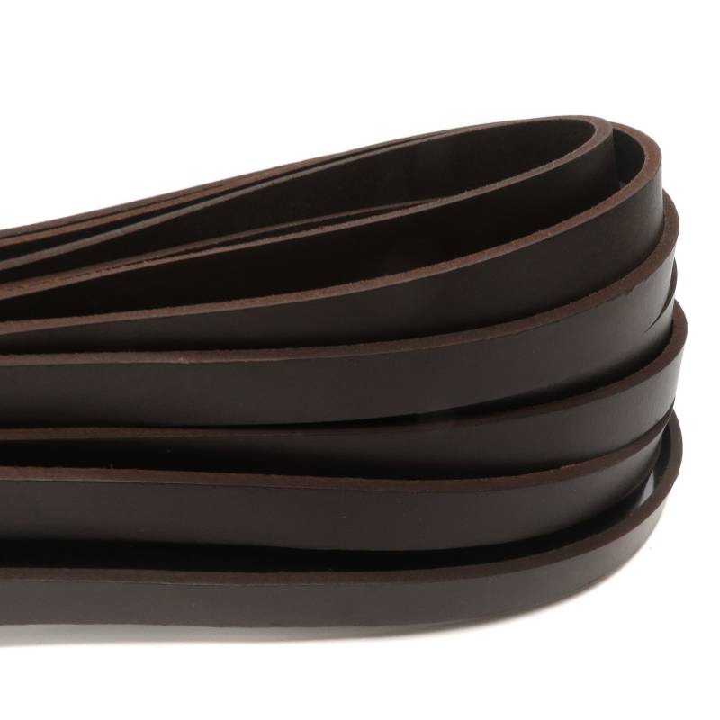 esnado Lederriemen Flach 15 mm x 3 mm - Braun von Esnado