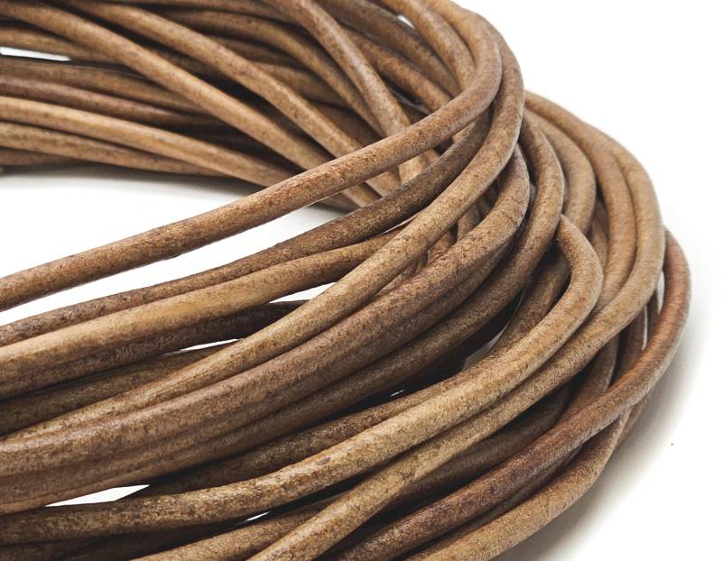 esnado Lederriemen Rund 5 mm - Naturbraun von Esnado