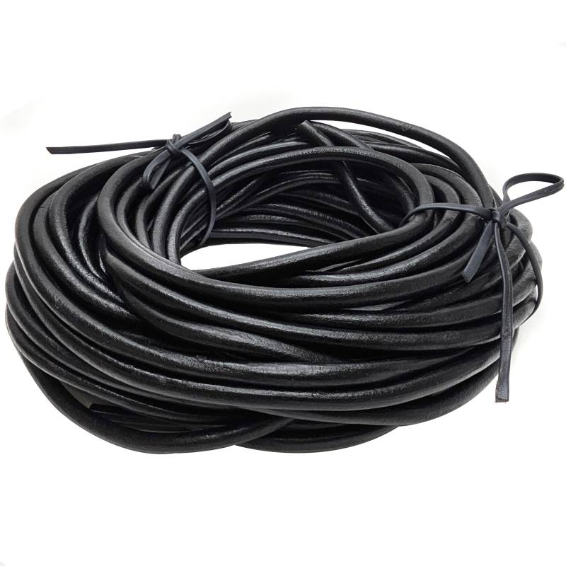 esnado Lederriemen Rund 8  mm - Schwarz von Esnado