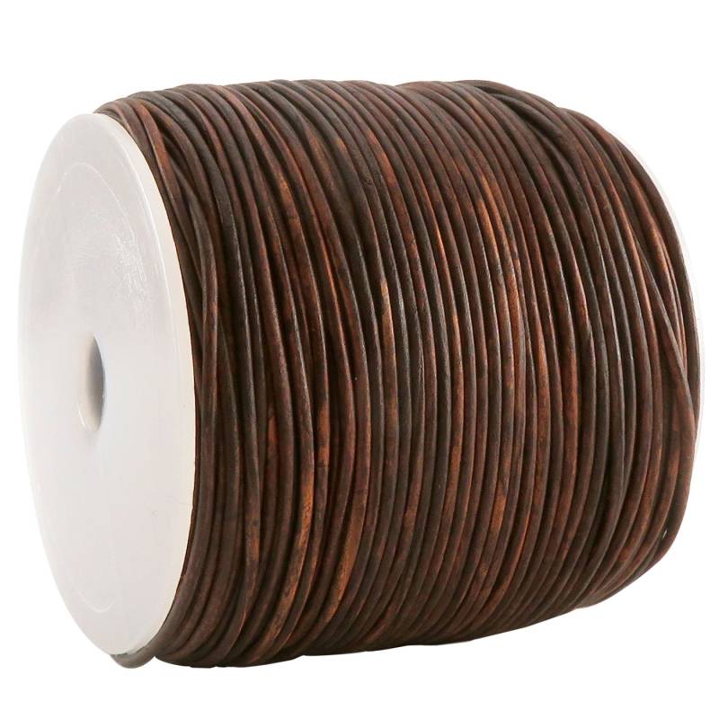 esnado Lederschnur 1 mm Mesh Holzbraun - Rindsleder von Esnado