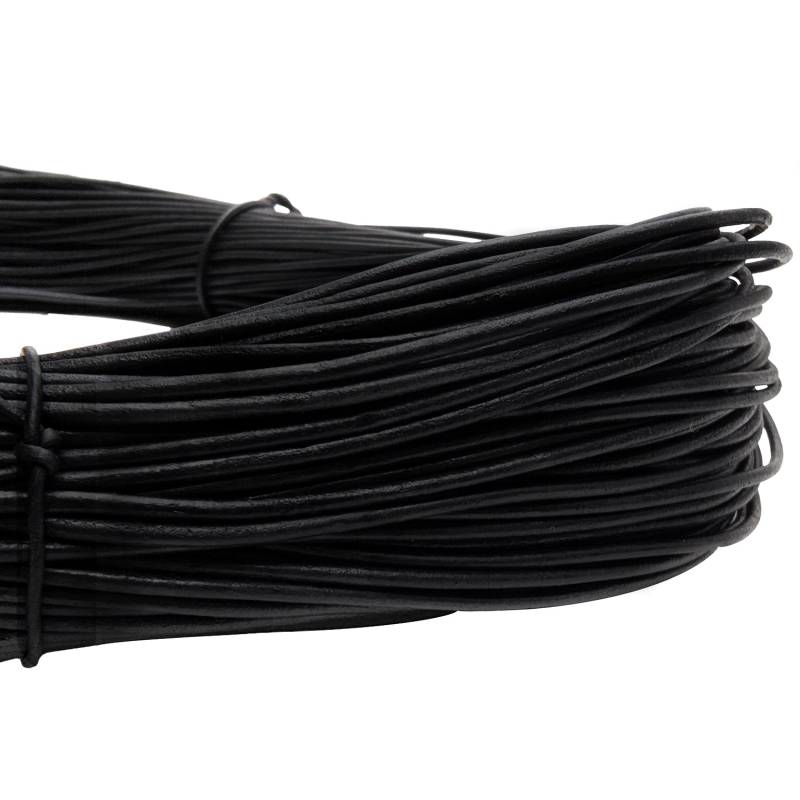 esnado Lederschnur 2mm in Matt Schwarz – Echtes Rindsleder von Esnado