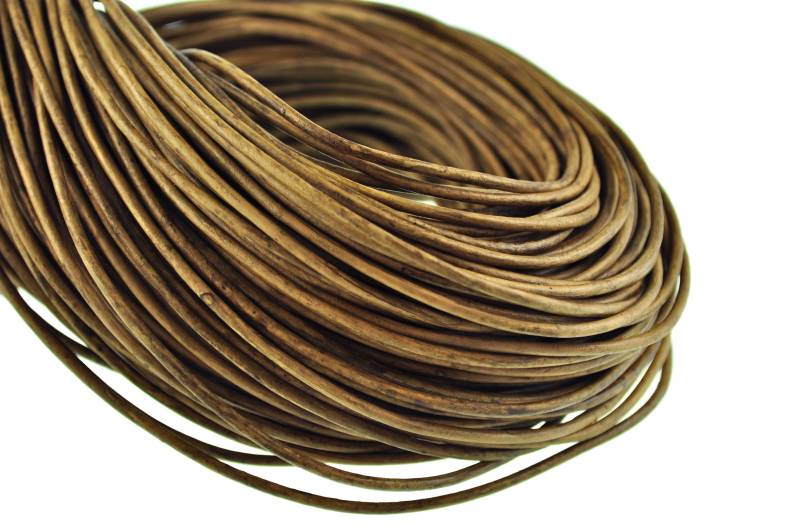 esnado Lederschnur 2mm in Mesh Erdnussbraun – Echtes Rindsleder von Esnado