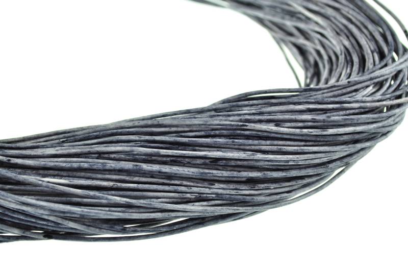esnado Lederschnur 2mm in Mesh Hell Grau – Echtes Rindsleder von Esnado