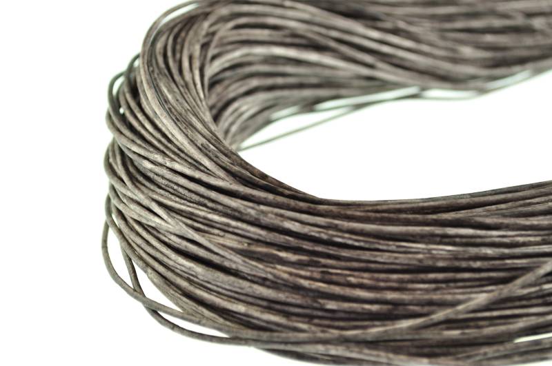 esnado Lederschnur 2mm in Mesh Kaffee – Echtes Rindsleder von Esnado