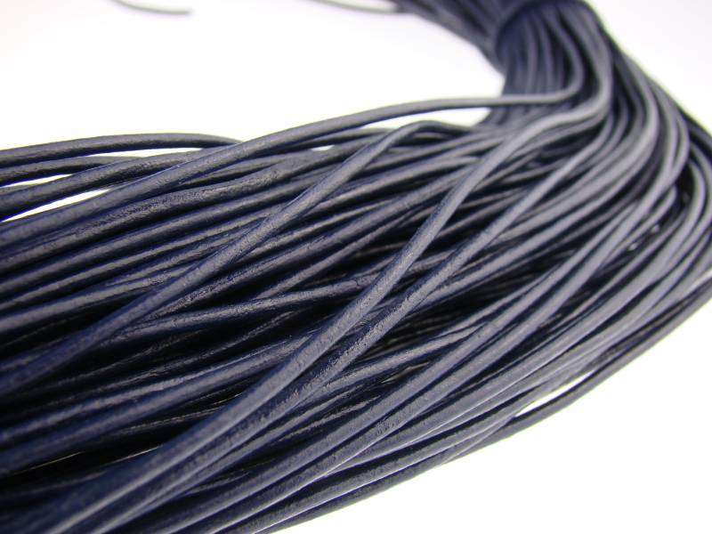 esnado Lederschnur 2mm in Navy – Echtes Rindsleder von Esnado