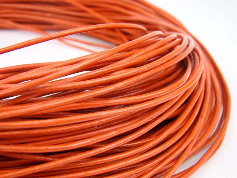 esnado Lederschnur 2mm in Orange – Echtes Rindsleder von Esnado