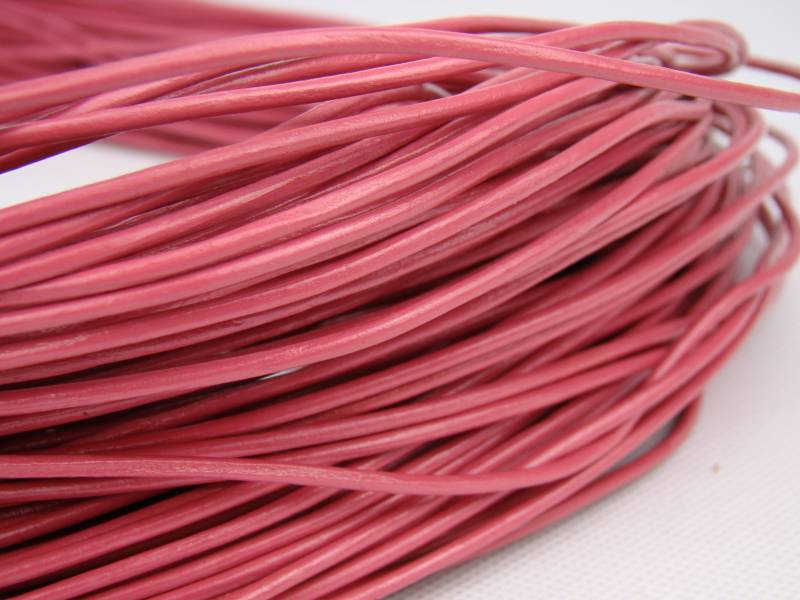 esnado Lederschnur 2mm in Pink – Echtes Rindsleder von Esnado