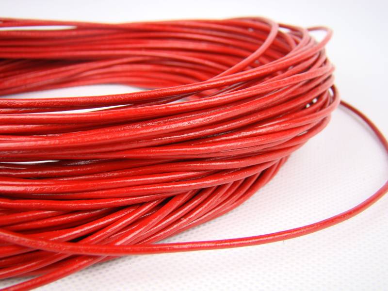 esnado Lederschnur 2mm in Rot – Echtes Rindsleder von Esnado