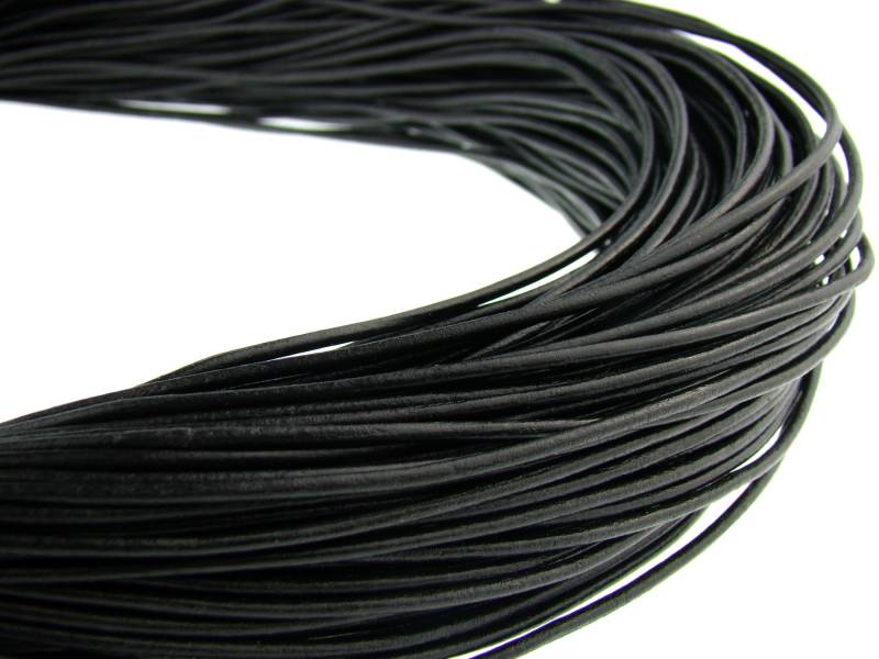 esnado Lederschnur 2mm in Schwarz – Echtes Rindsleder von Esnado