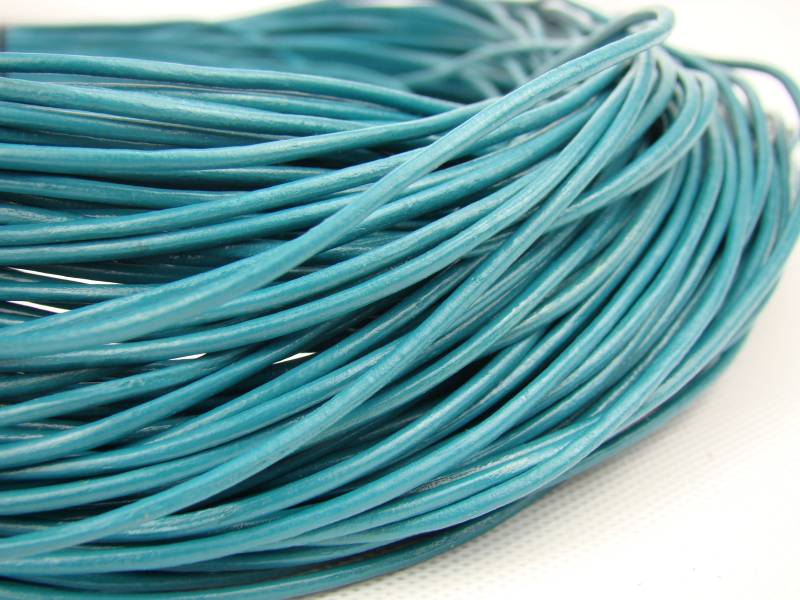esnado Lederschnur 2mm in Türkis – Echtes Rindsleder von Esnado