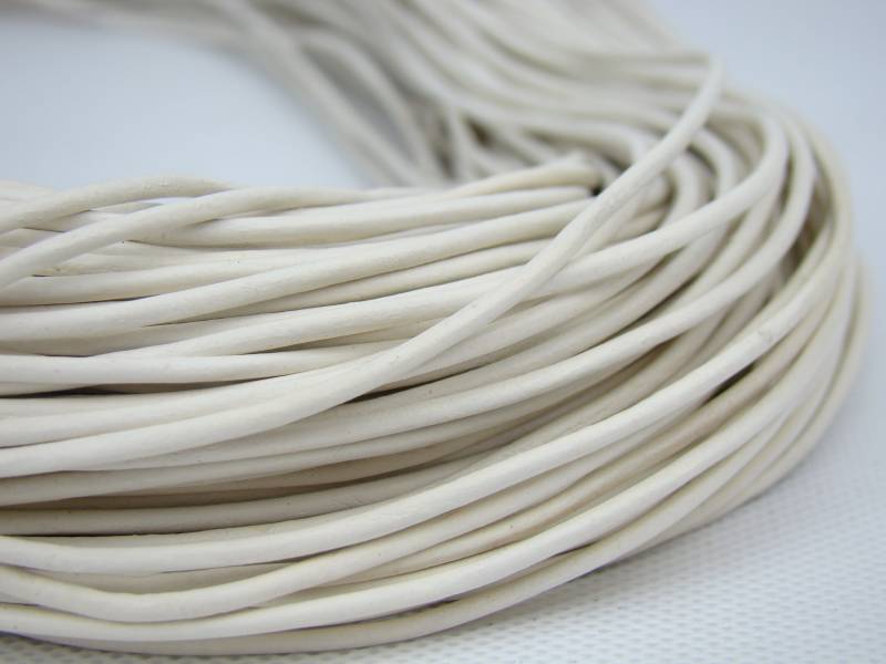 esnado Lederschnur 2mm in Weiß – Echtes Rindsleder von Esnado