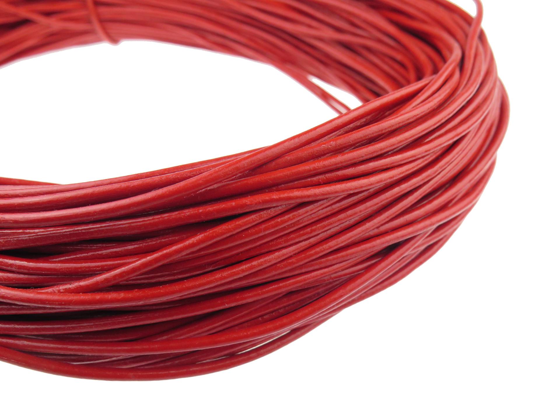 esnado Lederschnur 3 mm Rot - echtes Leder von Esnado