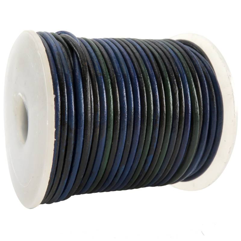 esnado Lederschnur Rund 2 mm - Bicolor Blau/Grün Länge: 25 m auf Rolle esnado Lederschnur Rund 2 mm - Bicolor Blau/Grün Länge: 25 m auf Rolle von Esnado