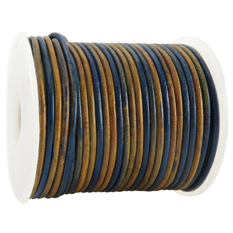 esnado Lederschnur Rund 2 mm - Bicolor Blau/Natur. Länge: 25 m auf Rolle esnado Lederschnur Rund 2 mm - Bicolor Blau/Natur. Länge: 25 m auf Rolle von Esnado