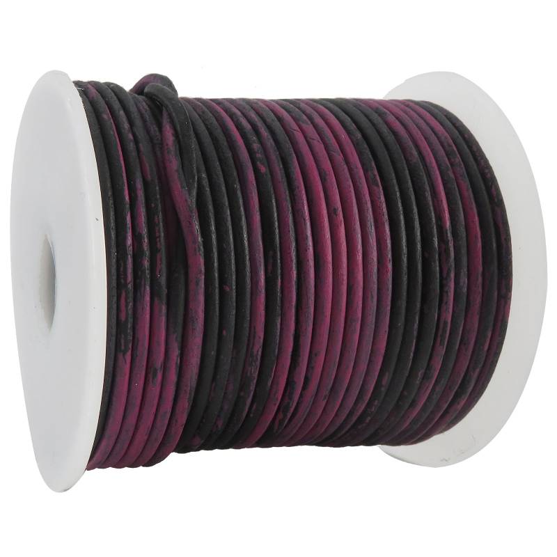 esnado Lederschnur Rund 2 mm - Bicolor Pink/Schwarz. Länge: 25 m auf Rolle esnado Lederschnur Rund 2 mm - Bicolor Pink/Schwarz. Länge: 25 m auf Rolle von Esnado