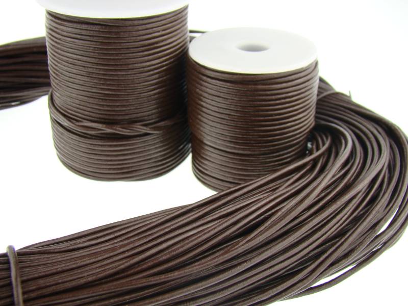 esnado Lederschnur Rund 2 mm - Braun von Esnado