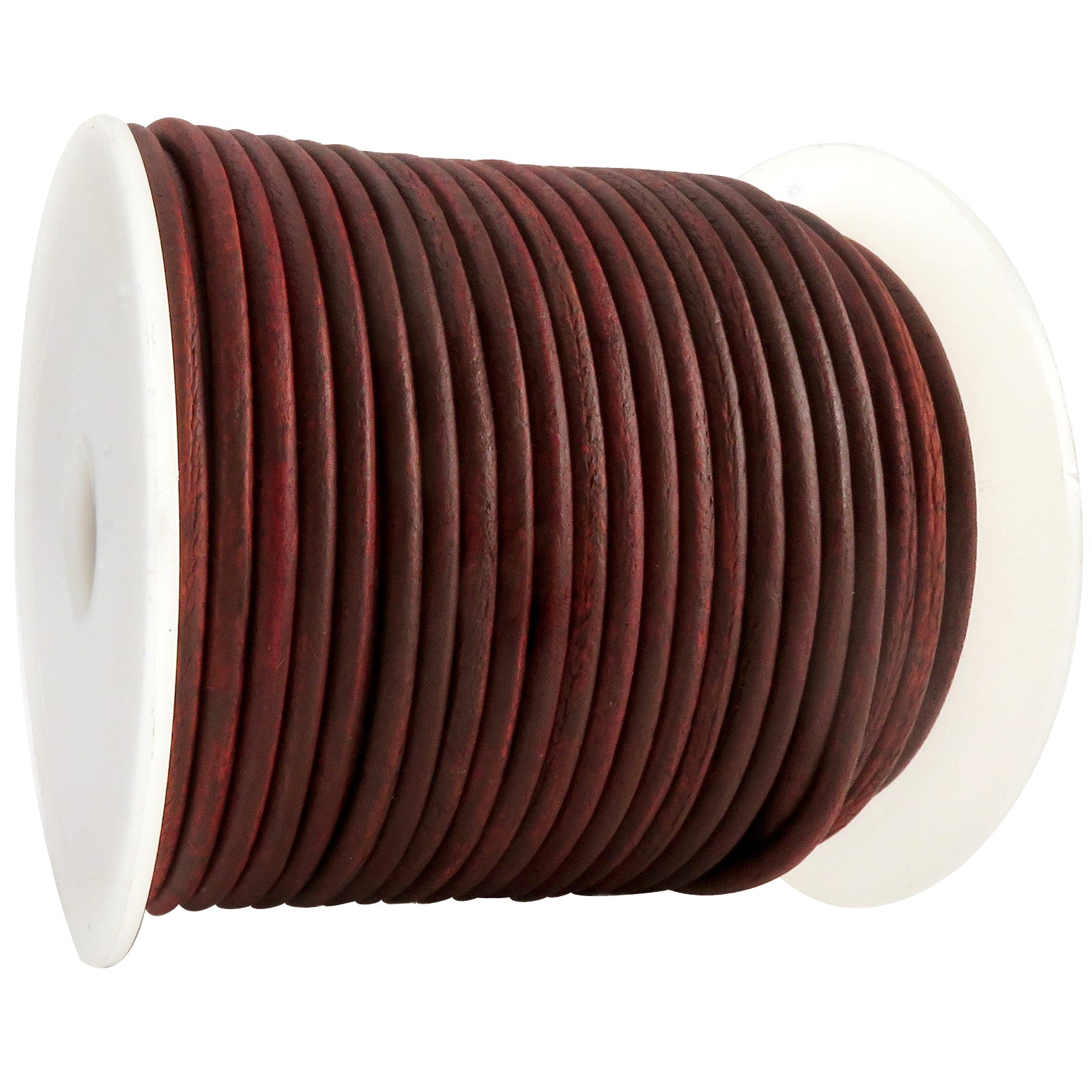 esnado Lederschnur Rund 3 mm - Antik Rotbraun - echtes Leder von Esnado
