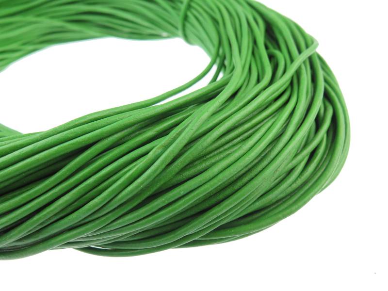 esnado Lederschnur Rund 3 mm Grün - echtes Leder von Esnado