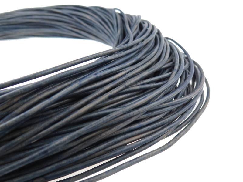 esnado Lederschnur Rund 3 mm - Jeansblau - echtes Leder von Esnado