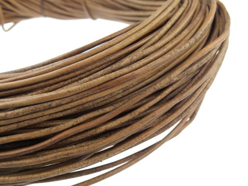 esnado Lederschnur Rund 3 mm  Naturbraun - echtes Leder von Esnado