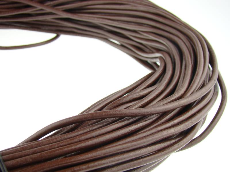 esnado Lederschnur Rund 4 mm - Braun - echtes Leder von Esnado