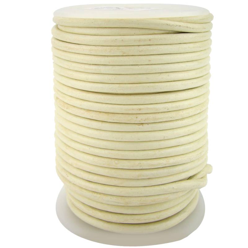 esnado Lederschnur Rund 4 mm - Creme - echtes Leder von Esnado